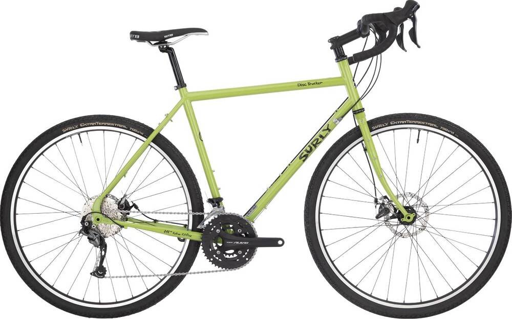 The Surly Disc Trucker 26” and 700c -$1750- SOLD OUT -  This bike adds more reliable stopping power to the already hyper reliable Trucker’s existence. Surly somehow found a way to make a cross country companion less than $1800 and it feels incredibly playful and sturdy when it’s not loaded with all your gear! These bikes will be in short supply (like all bikes) for the next year or so, be sure to test ride one as soon as you have the curiosity.