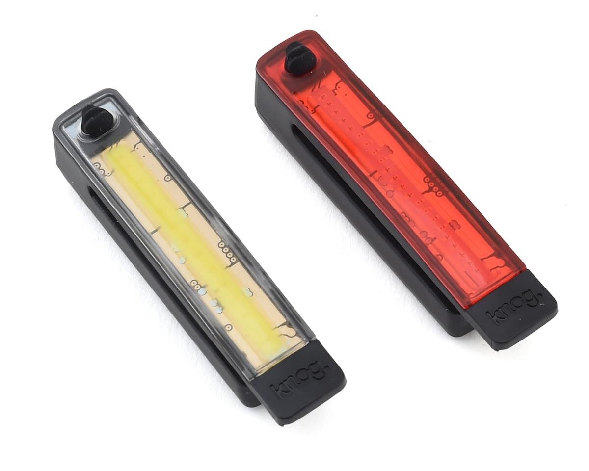 This Knog Plus set has quickly become a go-to light set for everybody, even if you have generating lights. They attach to almost anything and don’t require a cord! - $35